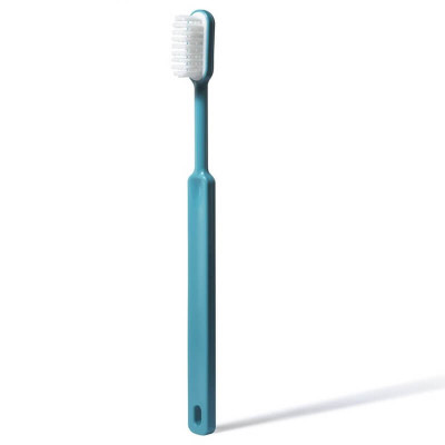 BROSSE À DENTS CALIQUO EN BIOPLASTIQUE - TURQUOISE - TÊTE RECHARGEABLE - POILS SOUPLES