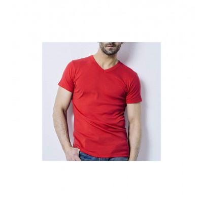 T-SHIRT HOMME - L'ANDRÉSIEN V ROUGE MADE IN FRANCE