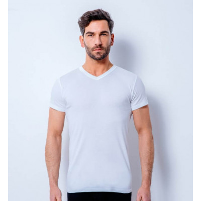 T-SHIRT HOMME - L'ANDRÉSIEN V BLANC MADE IN FRANCE