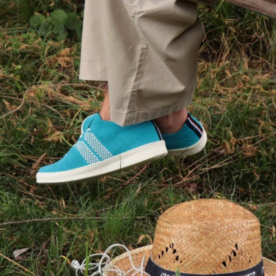 Sneakers éthique Ector  Turquoise – Fabrication Française