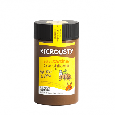 Pâte à tartiner choco-noisettes et brisures de biscuits croquants - Kicrousty 280g