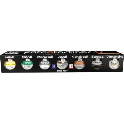 Semainier de pâtes à tartiner artisanales et sans huile de palme  7 x 55g